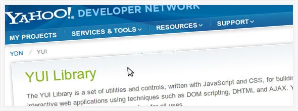 YUI  library  Javascript  framework