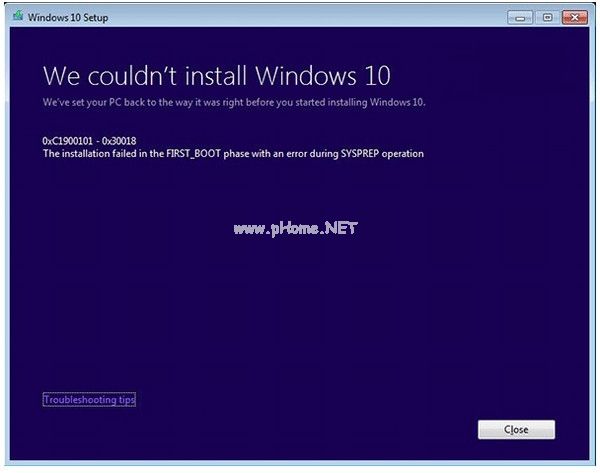 解决Win7/Win8.1升级Win10出现C1900101-30018错误的解决方法