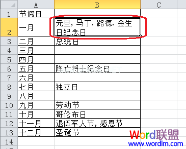 Excel2010自动换行设置