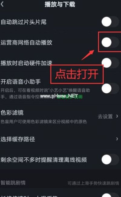 爱奇艺数据网络自动播放视频功能怎么打开