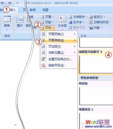 Word  2007论文页码轻松搞定 三联