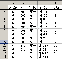 按照学生姓名进行排序