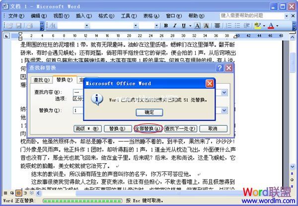 Word2003查找替换功能的使用