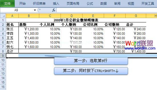 Excel2010隐藏行和列单元格方法