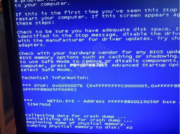 电脑蓝屏代码netio.sys怎么解决_
