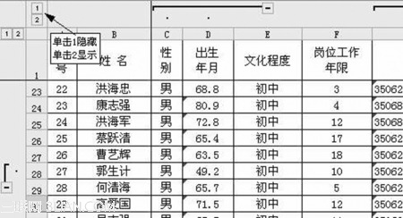 Excel的数据隐藏