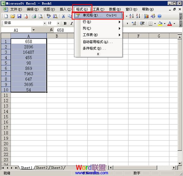 选择“单元格”命令