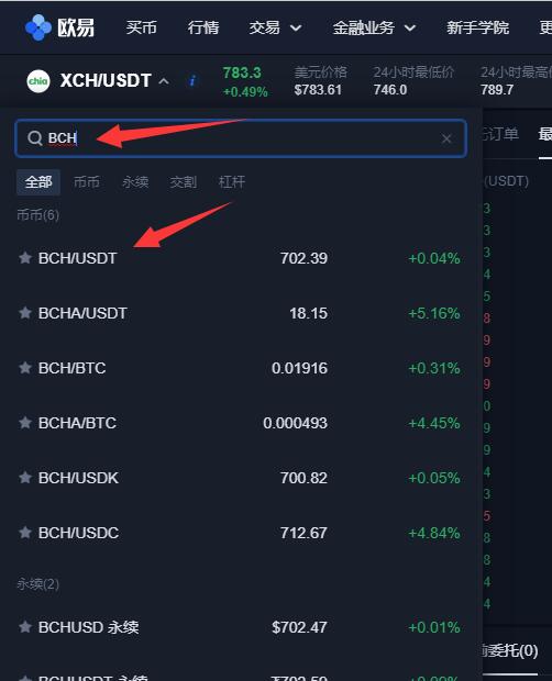 欧易okexBCH比特币现金买入和卖出