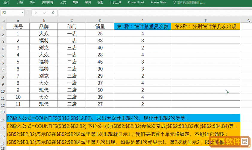 countif统计重复项个数-countif函数计算重复的个数图2