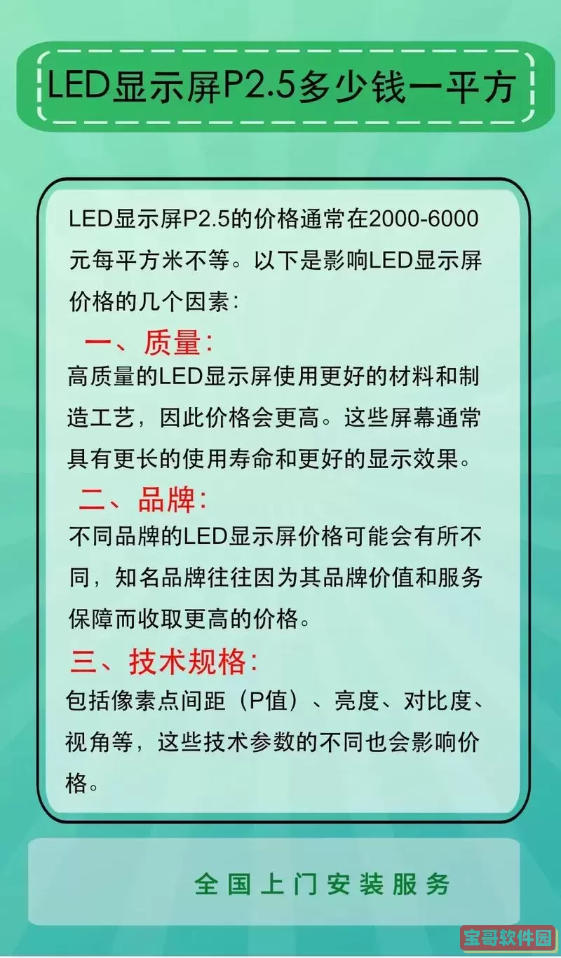 P1.86和P2.5 LED显示屏每平方米价格详解图1