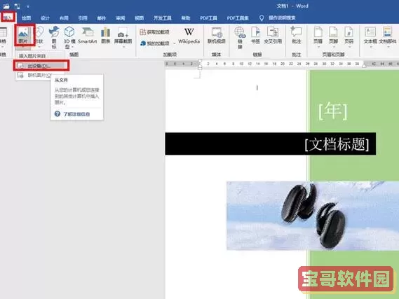 怎么在word中加自己的封面图2