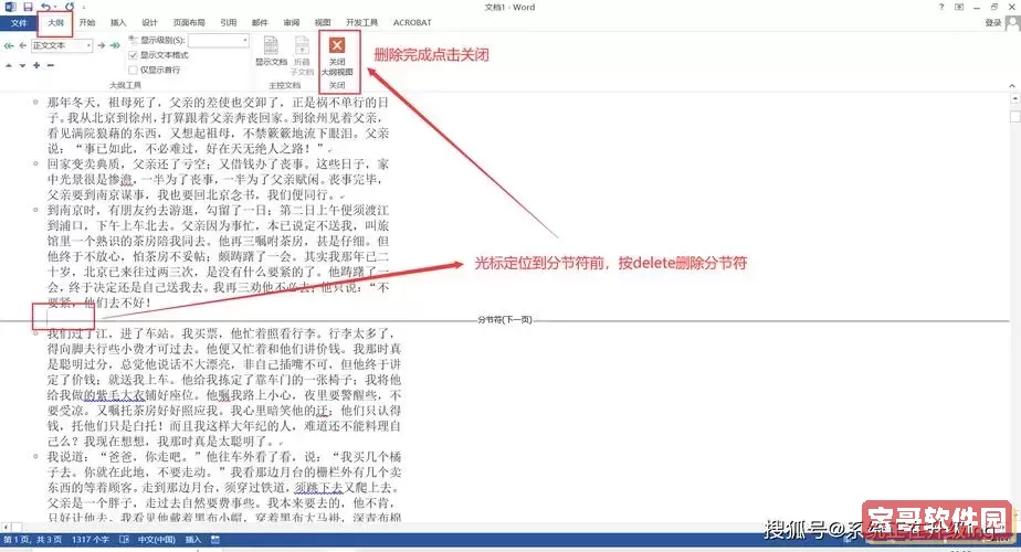 word中的分页符怎么去掉图2