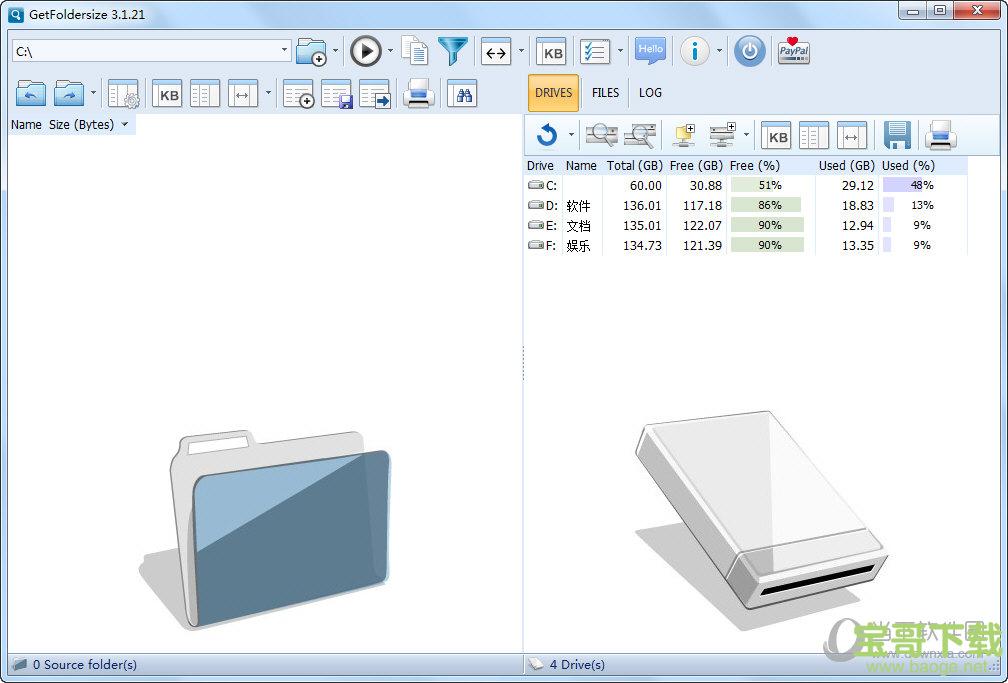 GetFoldersize（文件夹大小统计工具） V3.1.0.24 官方版下载