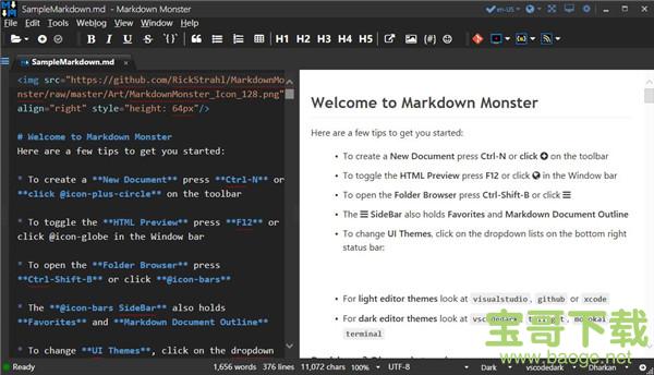 Markdown Monster(代码编辑查看器) v1.13.10 官方版